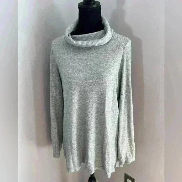 Anthropologie Saturday Sunday Cowl Neck Ribbed Long Sleeve Pullover Large - Picture 1 of 6